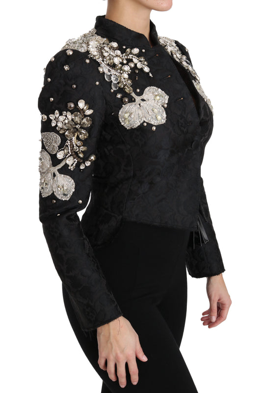 Dolce & Gabbana Elegant Black Silver Baroque Jacket