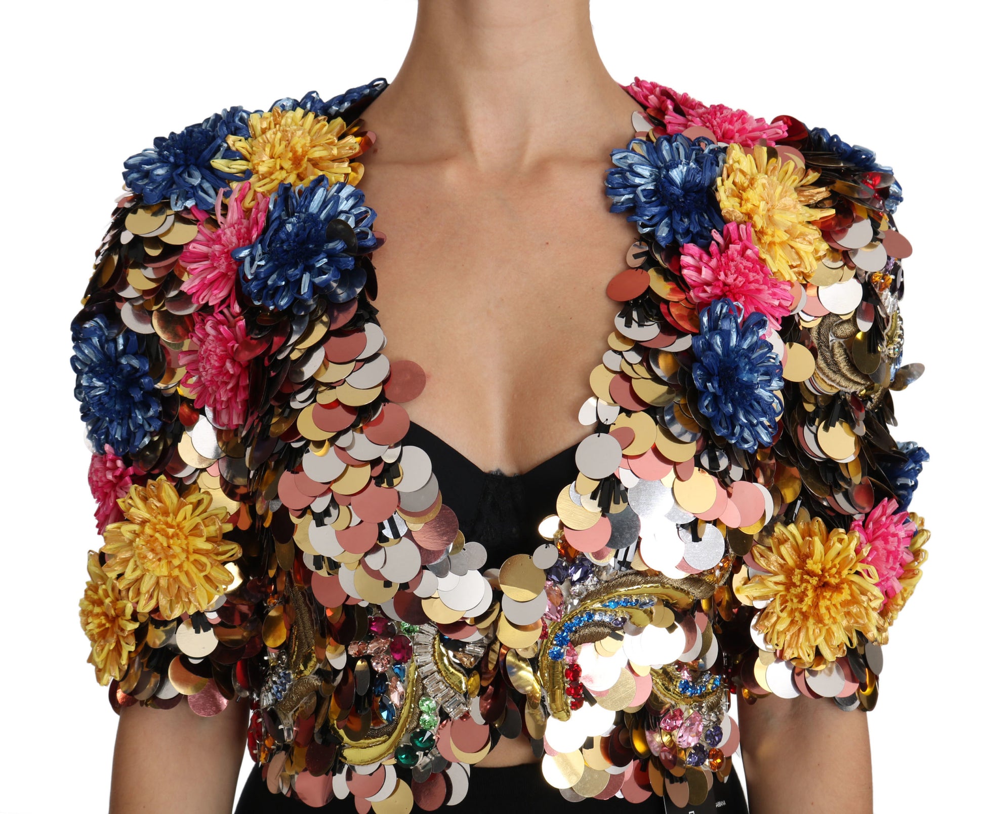 Dolce & Gabbana Enchanted Sicily Crystal-Embellished Short Jacket - ACCEXO