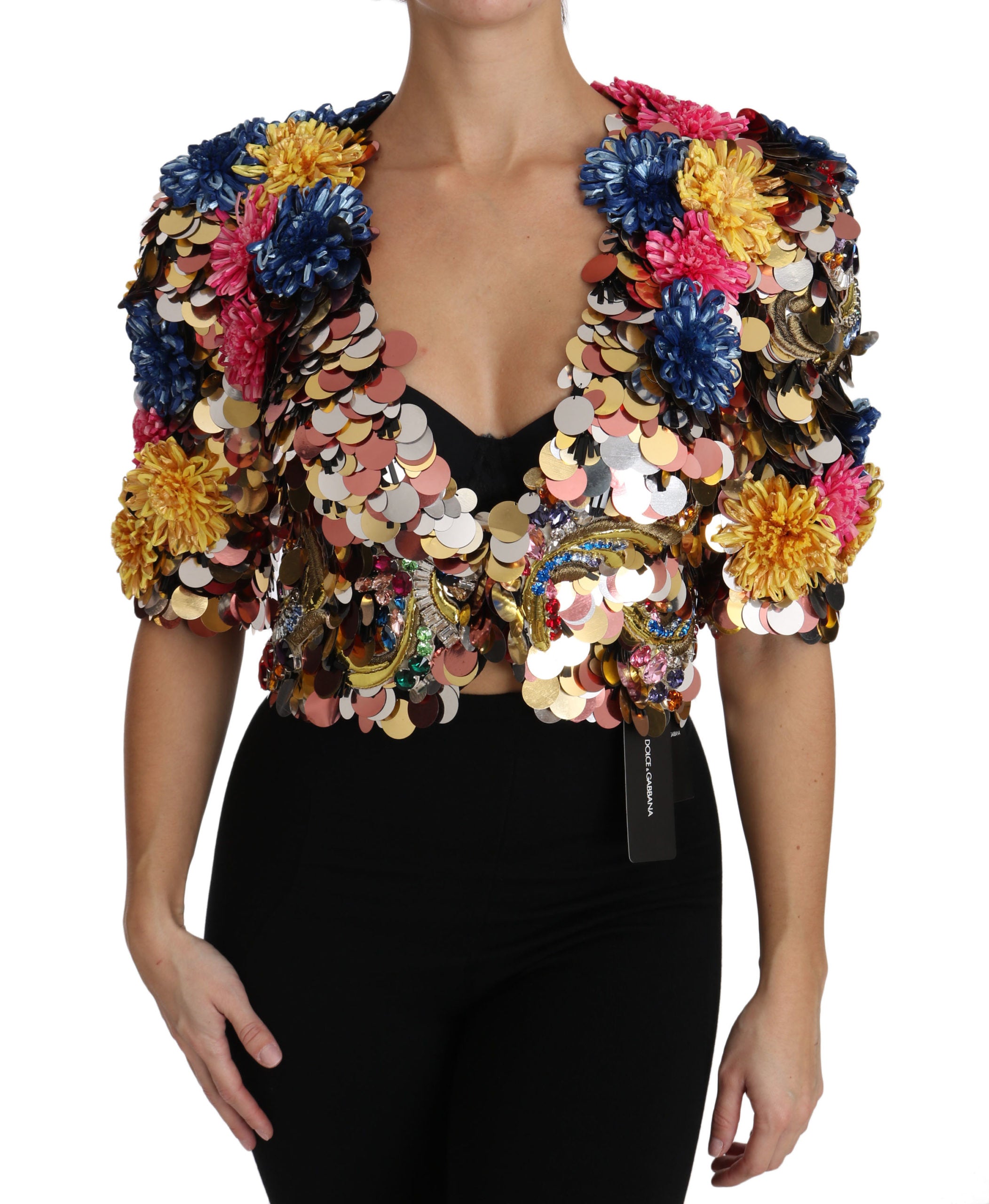 Dolce & Gabbana Enchanted Sicily Crystal-Embellished Short Jacket - ACCEXO