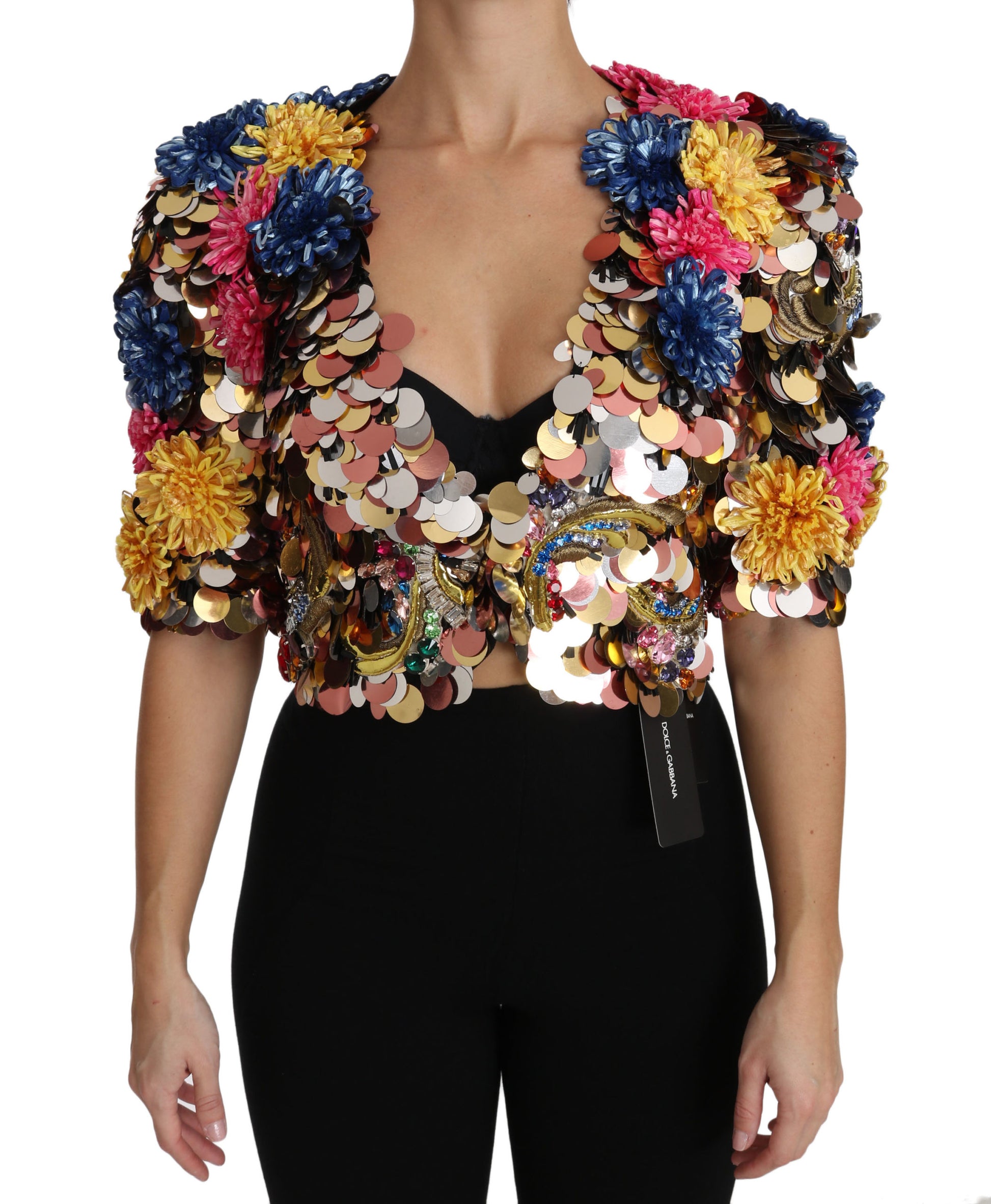 Dolce & Gabbana Enchanted Sicily Crystal-Embellished Short Jacket - ACCEXO