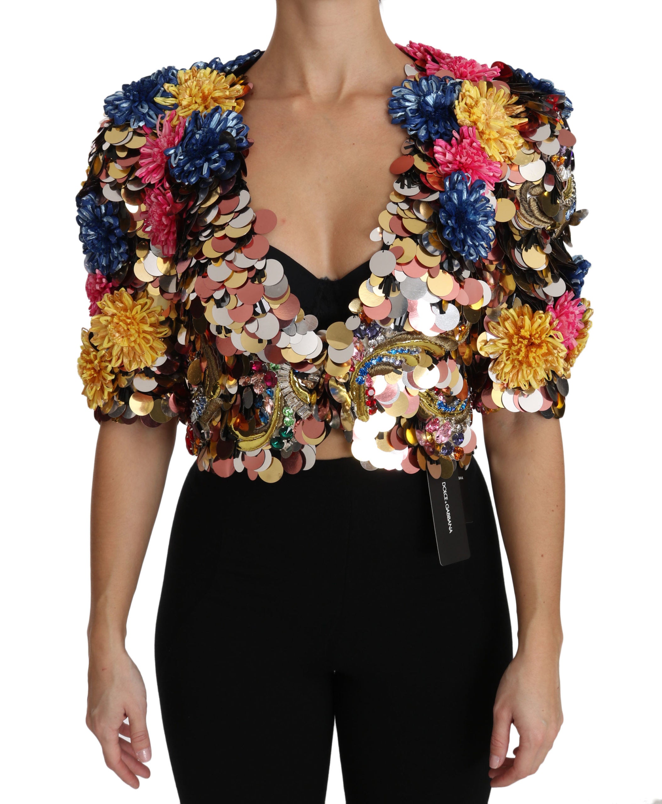 Dolce & Gabbana Enchanted Sicily Crystal-Embellished Short Jacket - ACCEXO