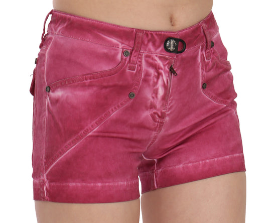 PLEIN SUD Chic Pink Washed Denim Shorts