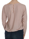 PINK MEMORIES Elegant Pink Lace Boat Neck Blouse