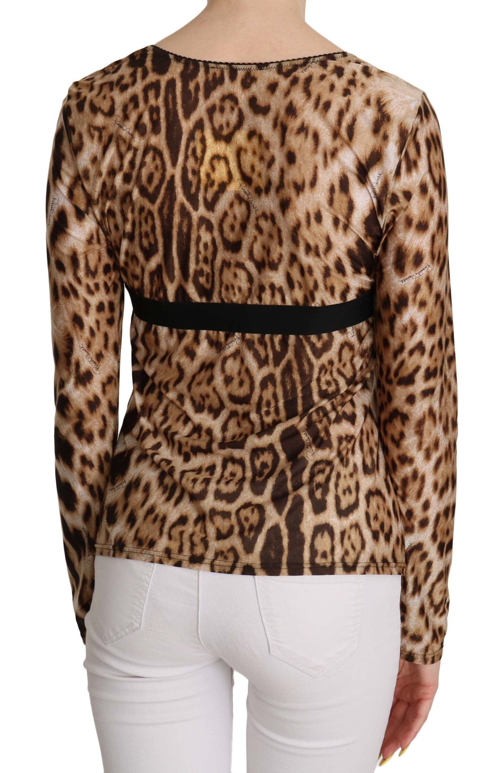 Roberto Cavalli Elegant Leopard Long Sleeve Top - ACCEXO