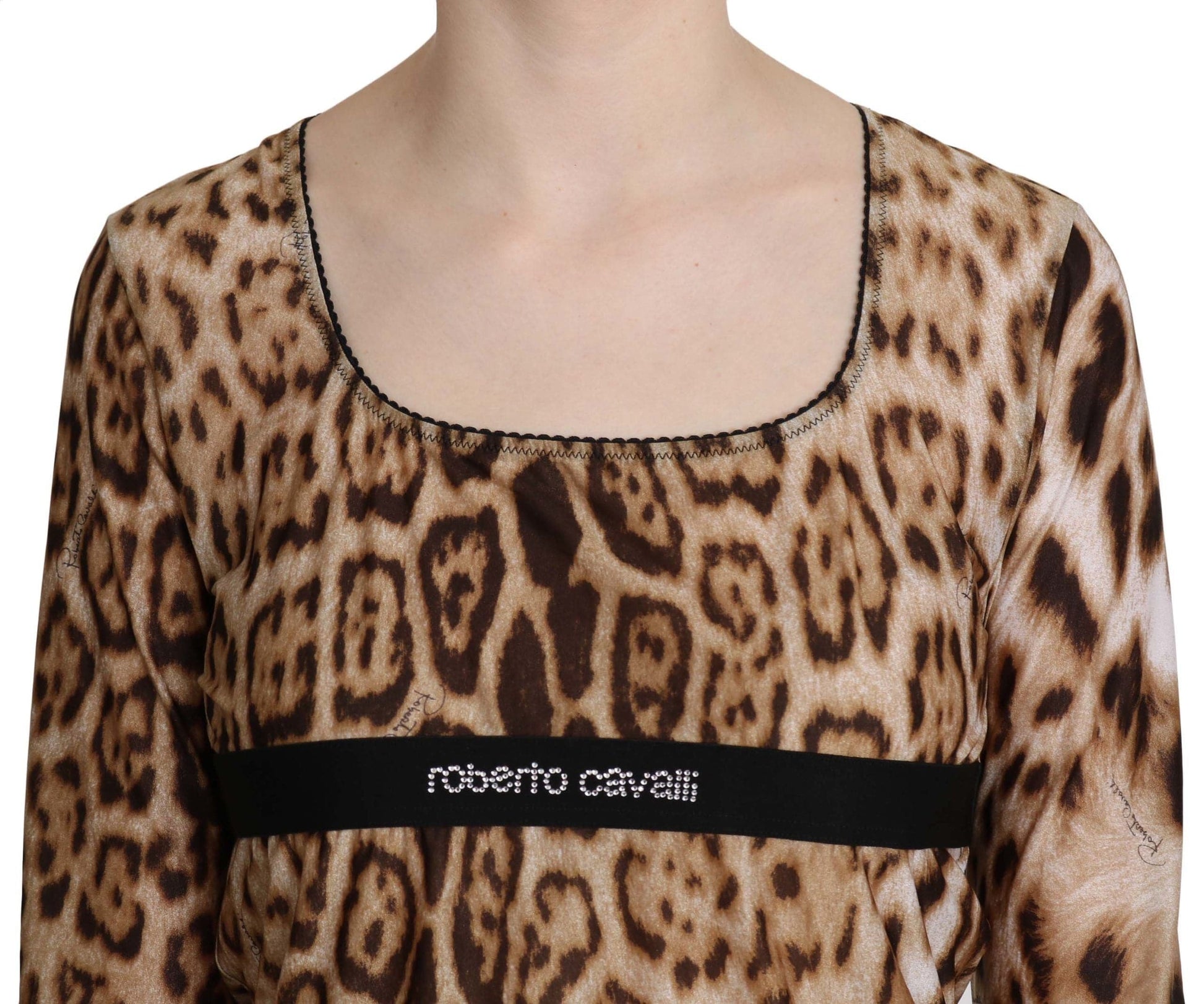 Roberto Cavalli Elegant Leopard Long Sleeve Top - ACCEXO