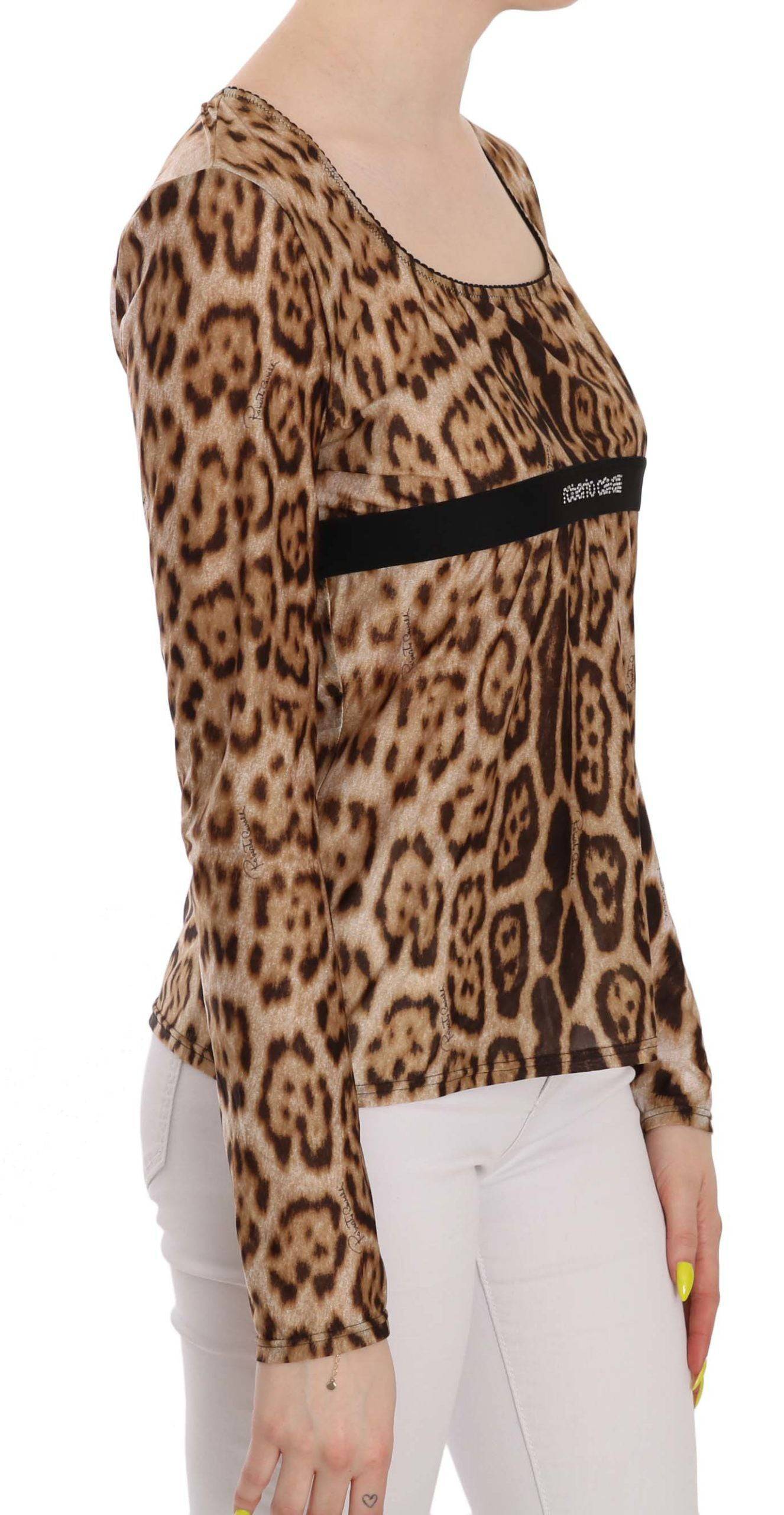 Roberto Cavalli Elegant Leopard Long Sleeve Top - ACCEXO