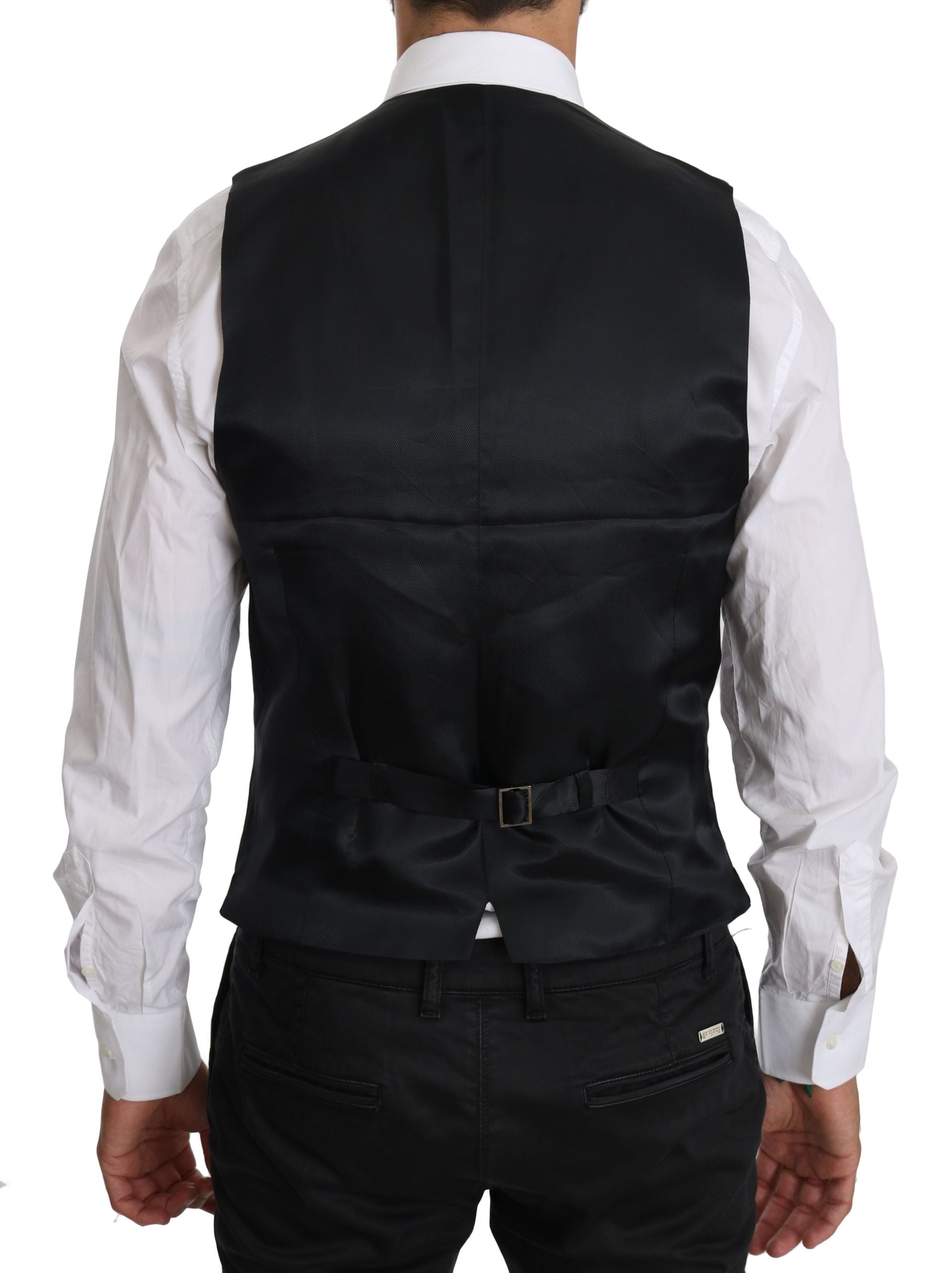 Dolce & Gabbana Elegant Blue Formal Wool-Blend Dress Vest - ACCEXO