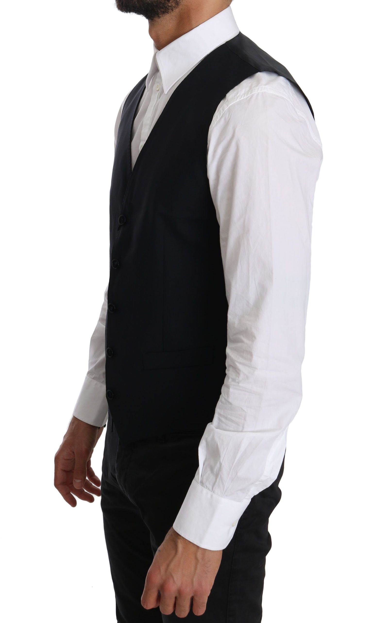 Dolce & Gabbana Elegant Blue Formal Wool-Blend Dress Vest - ACCEXO