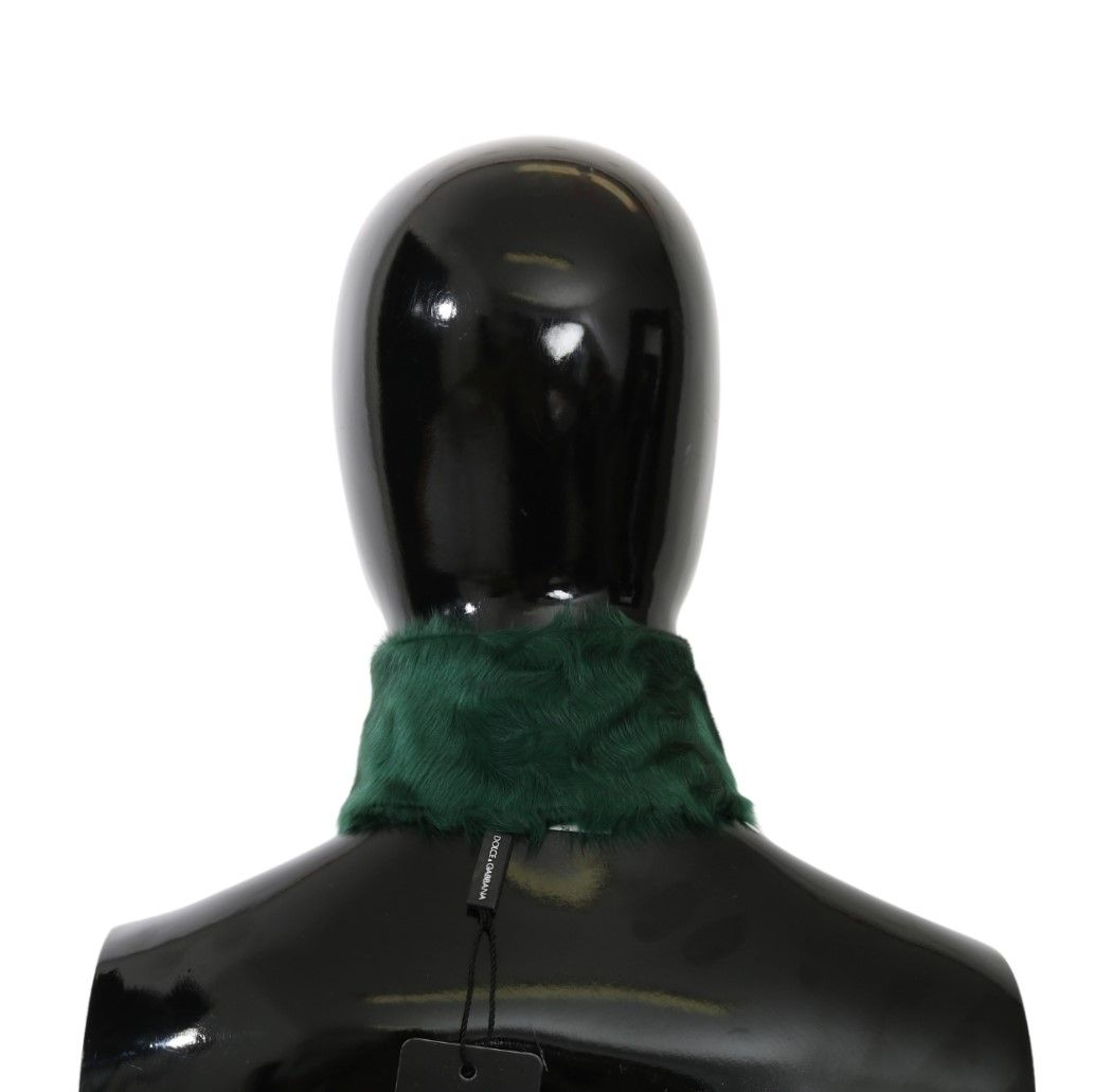 Dolce & Gabbana Luxurious Green Lambskin Scarf for Women - ACCEXO