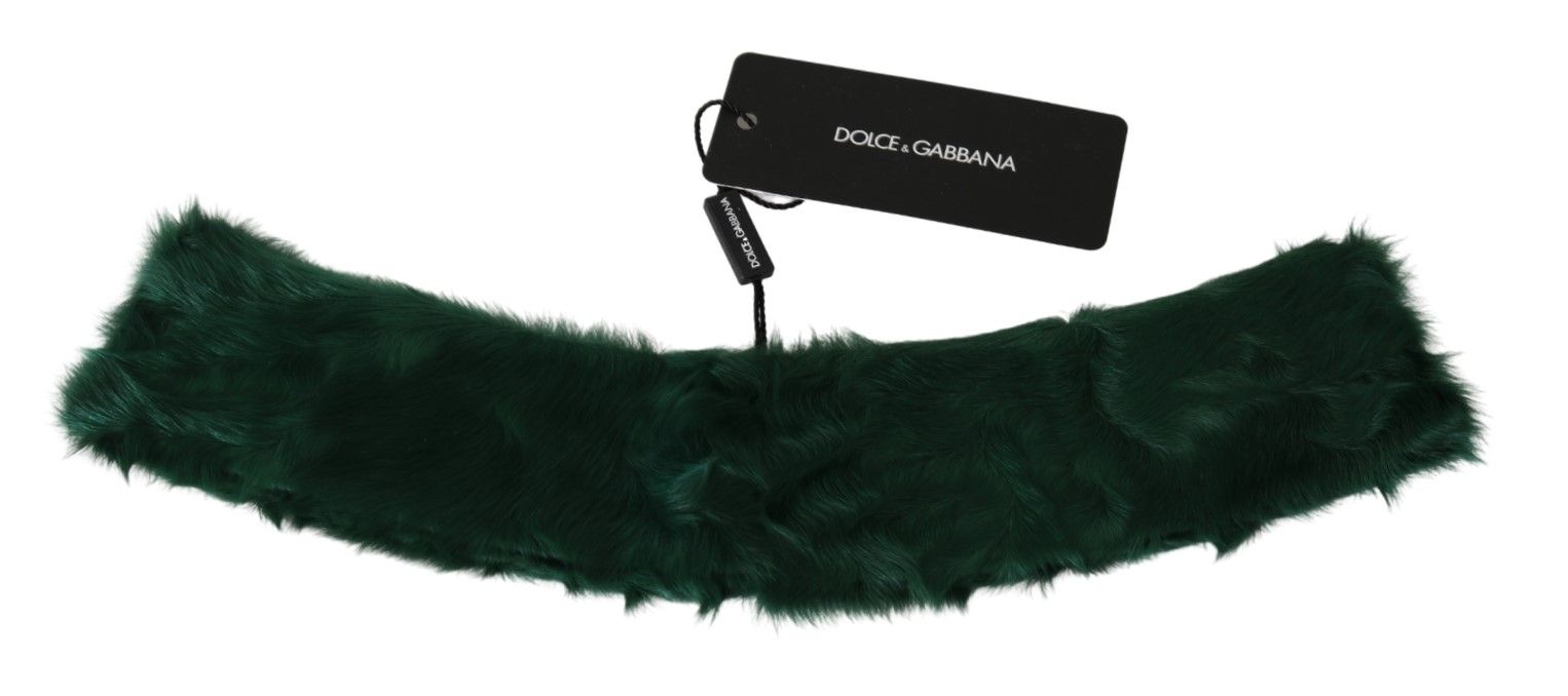 Dolce & Gabbana Luxurious Green Lambskin Scarf for Women - ACCEXO