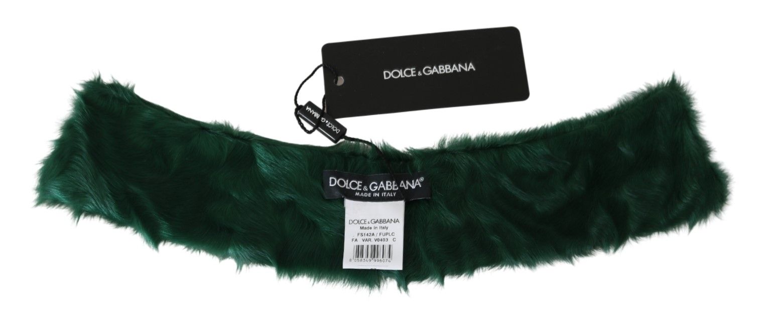 Dolce & Gabbana Luxurious Green Lambskin Scarf for Women - ACCEXO