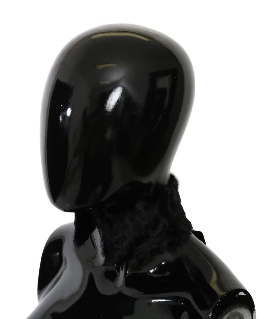 Dolce & Gabbana Elegant Black Lambskin Scarf - ACCEXO