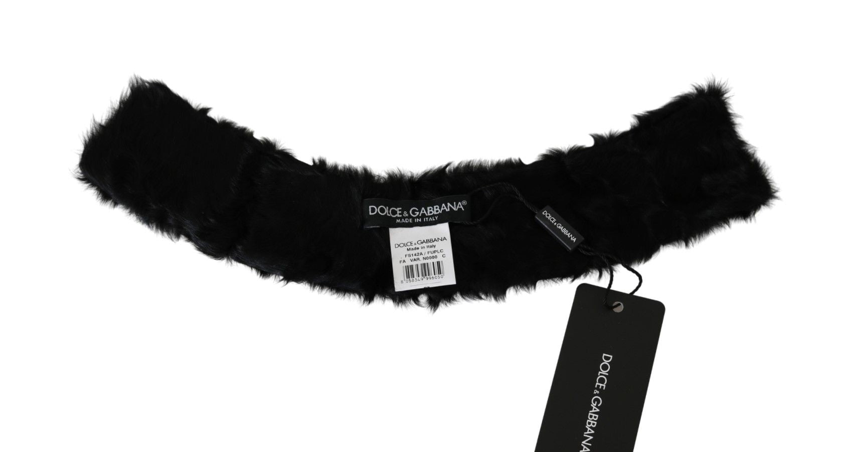 Dolce & Gabbana Elegant Black Lambskin Scarf - ACCEXO