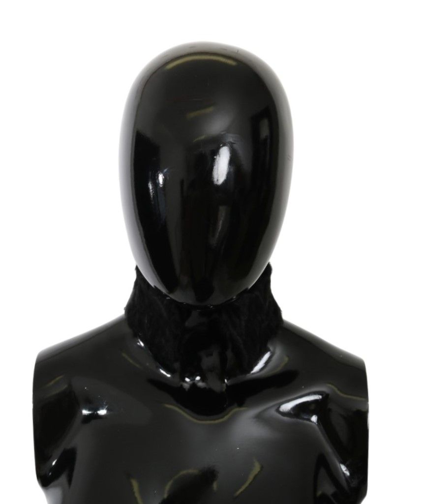 Dolce & Gabbana Elegant Black Lambskin Scarf - ACCEXO