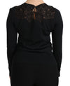 Dolce & Gabbana Elegant Silk-Blend Black Lace Blouse