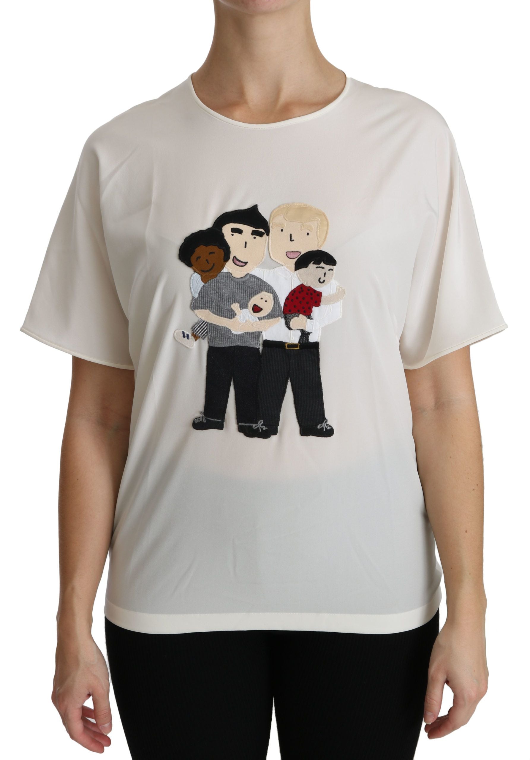Dolce & Gabbana Elegant Silk Blend Round Neck Top - ACCEXO