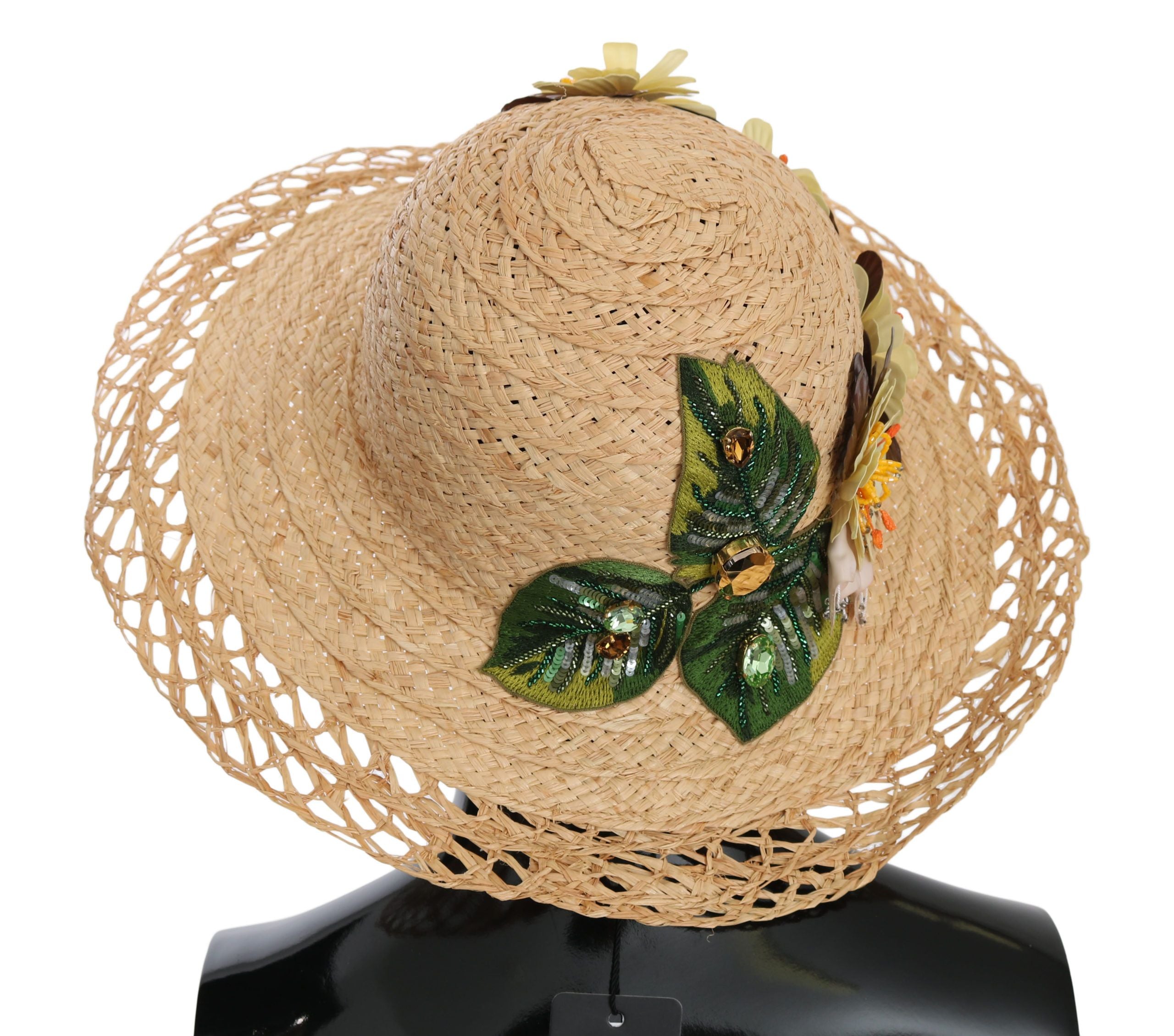 Dolce & Gabbana Elegant Beige Floral Bucket Hat - ACCEXO