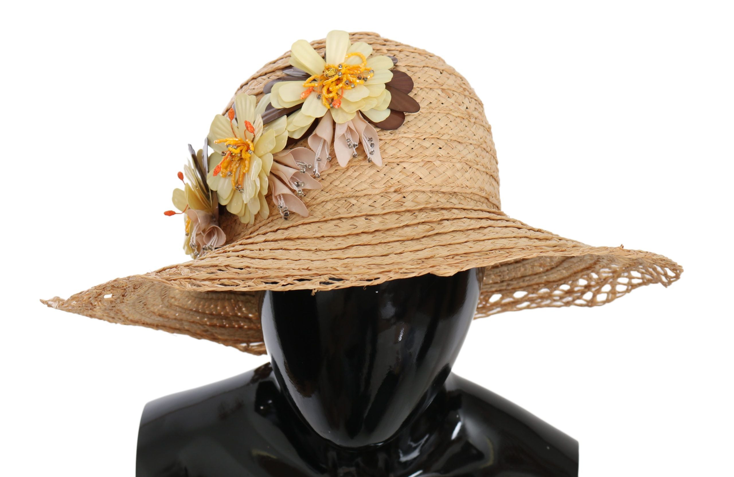 Dolce & Gabbana Elegant Beige Floral Bucket Hat - ACCEXO