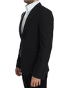 Sleek Gray Wool Slim Fit Blazer