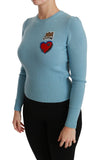 Dolce & Gabbana Queen Heart Beaded Wool Sweater