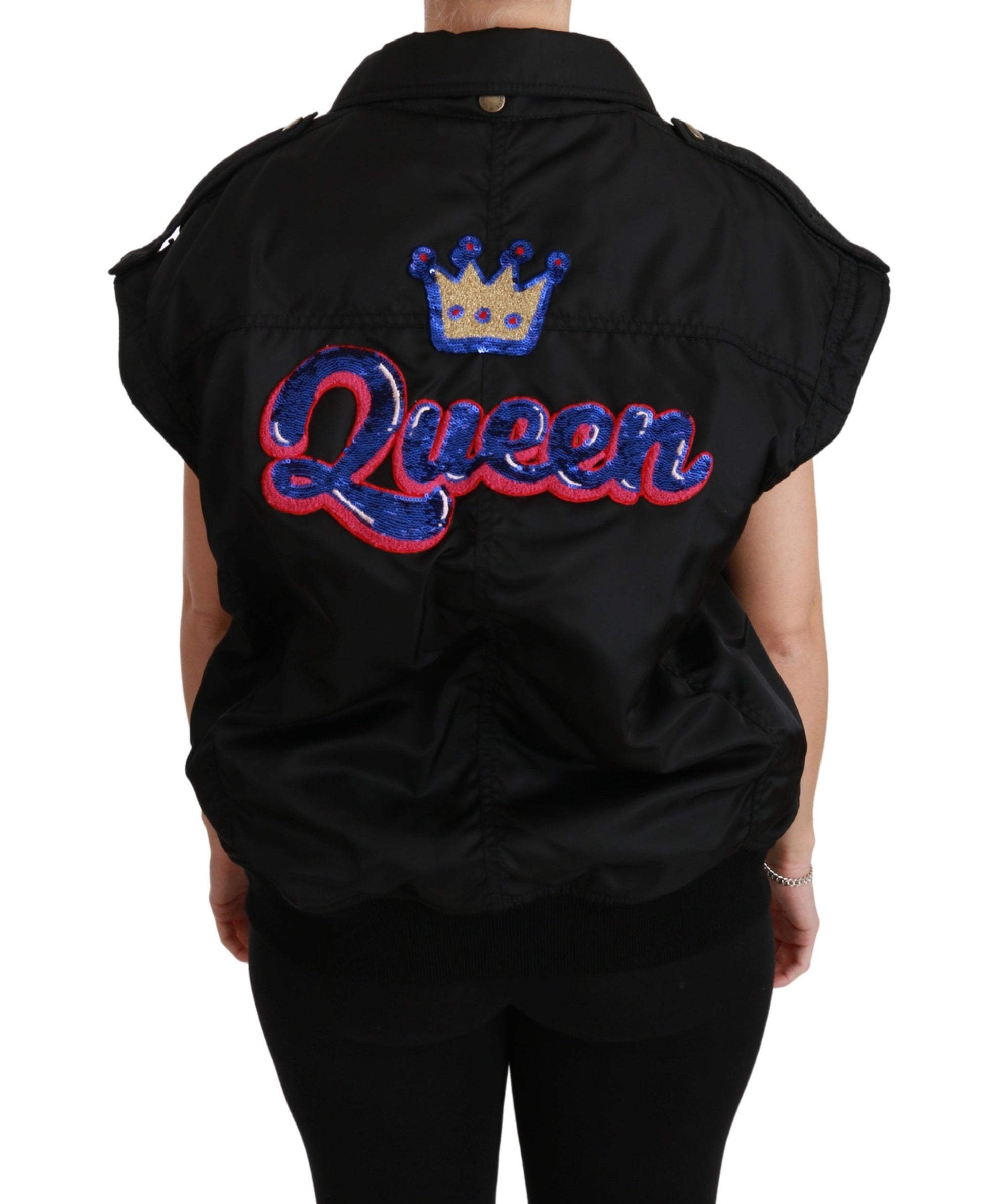 Dolce & Gabbana Elegant Black Bomber Jacket with Detachable Features - ACCEXO