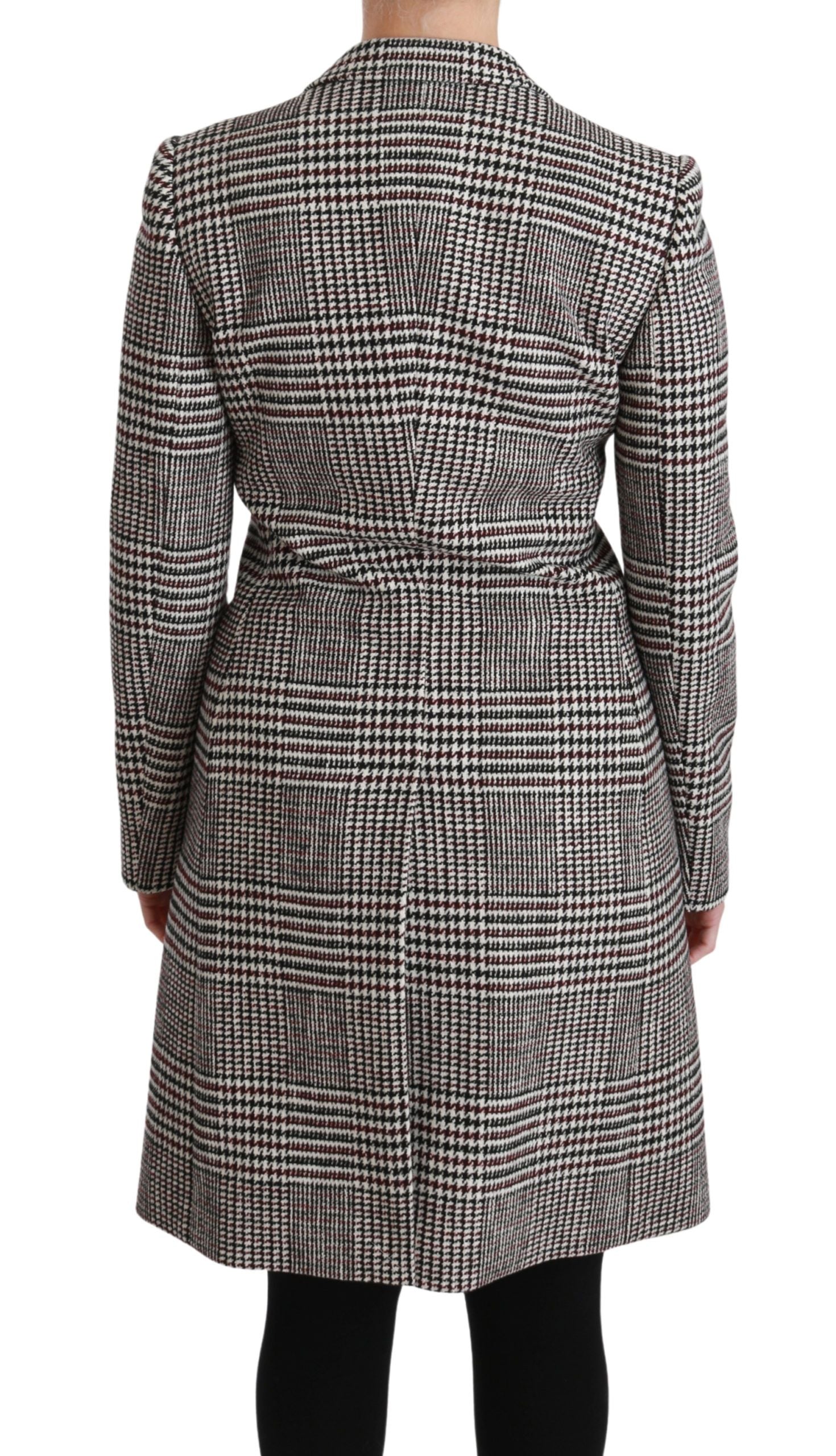Dolce & Gabbana Elegant Multicolor Checked Knee-Length Jacket Coat - ACCEXO
