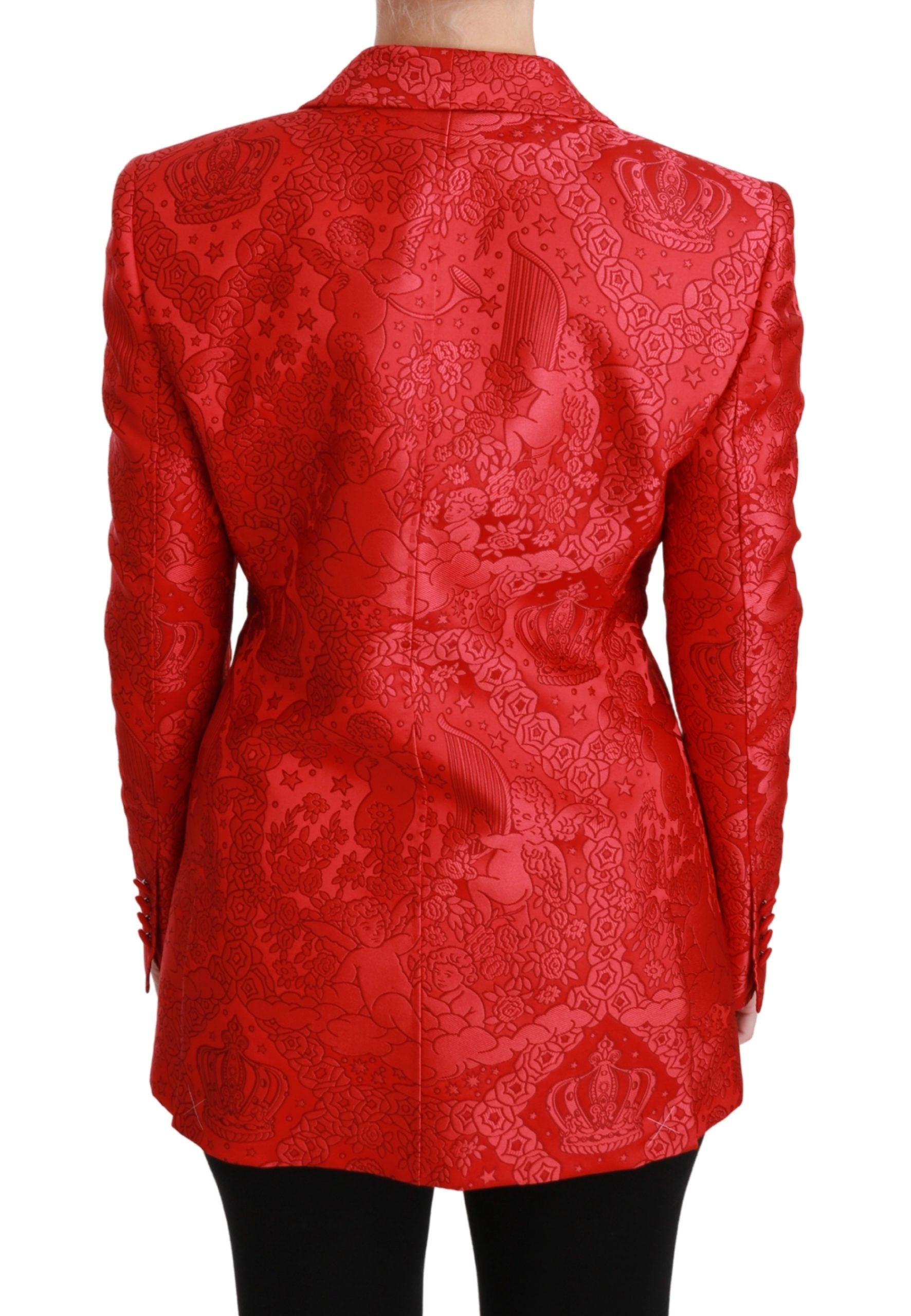 Dolce & Gabbana Red Floral Angel Pattern Blazer - ACCEXO