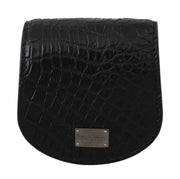 Dolce & Gabbana Sleek Black Leather Coin Case Wallet - ACCEXO