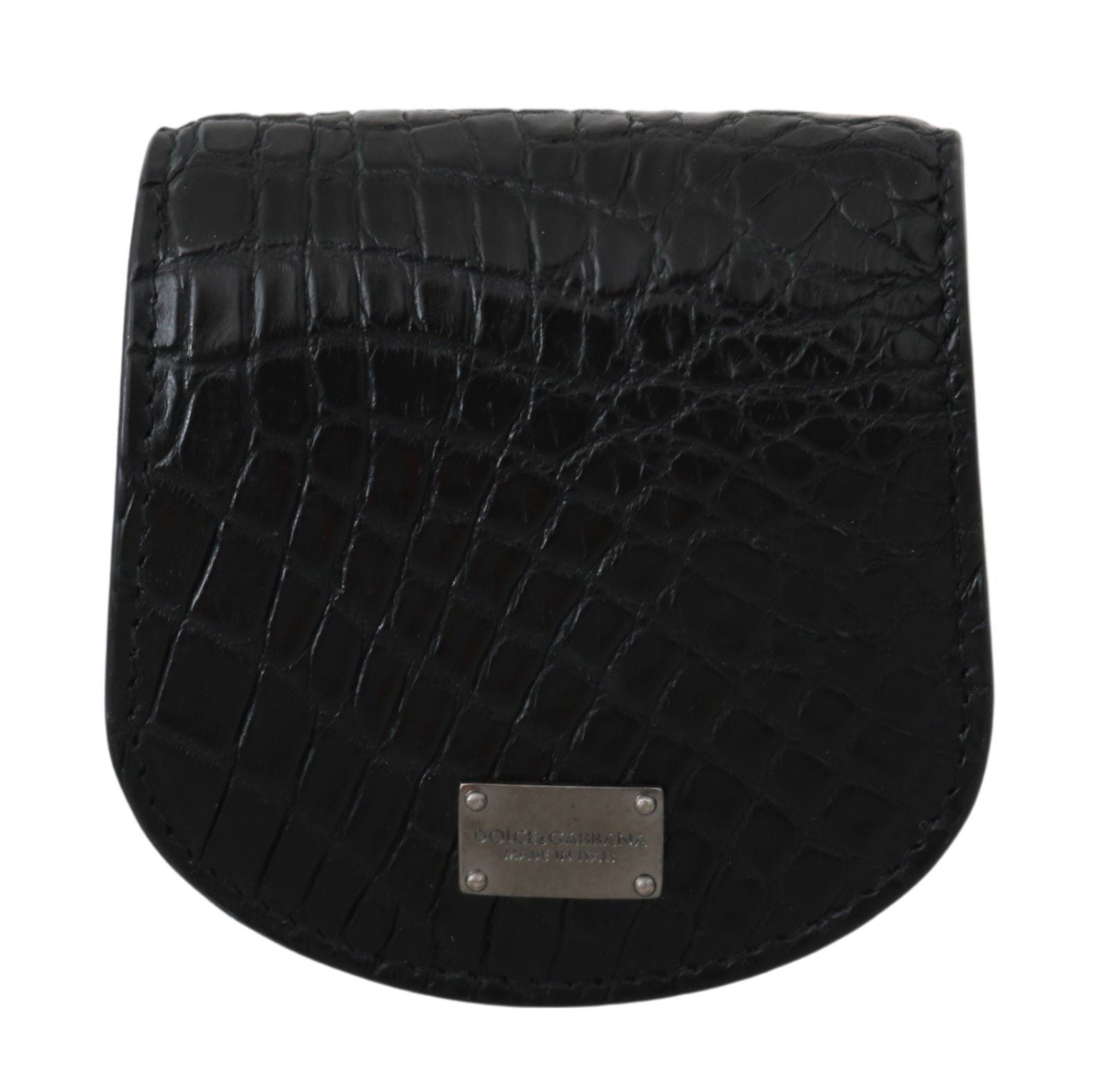 Dolce & Gabbana Sleek Black Leather Coin Case Wallet - ACCEXO