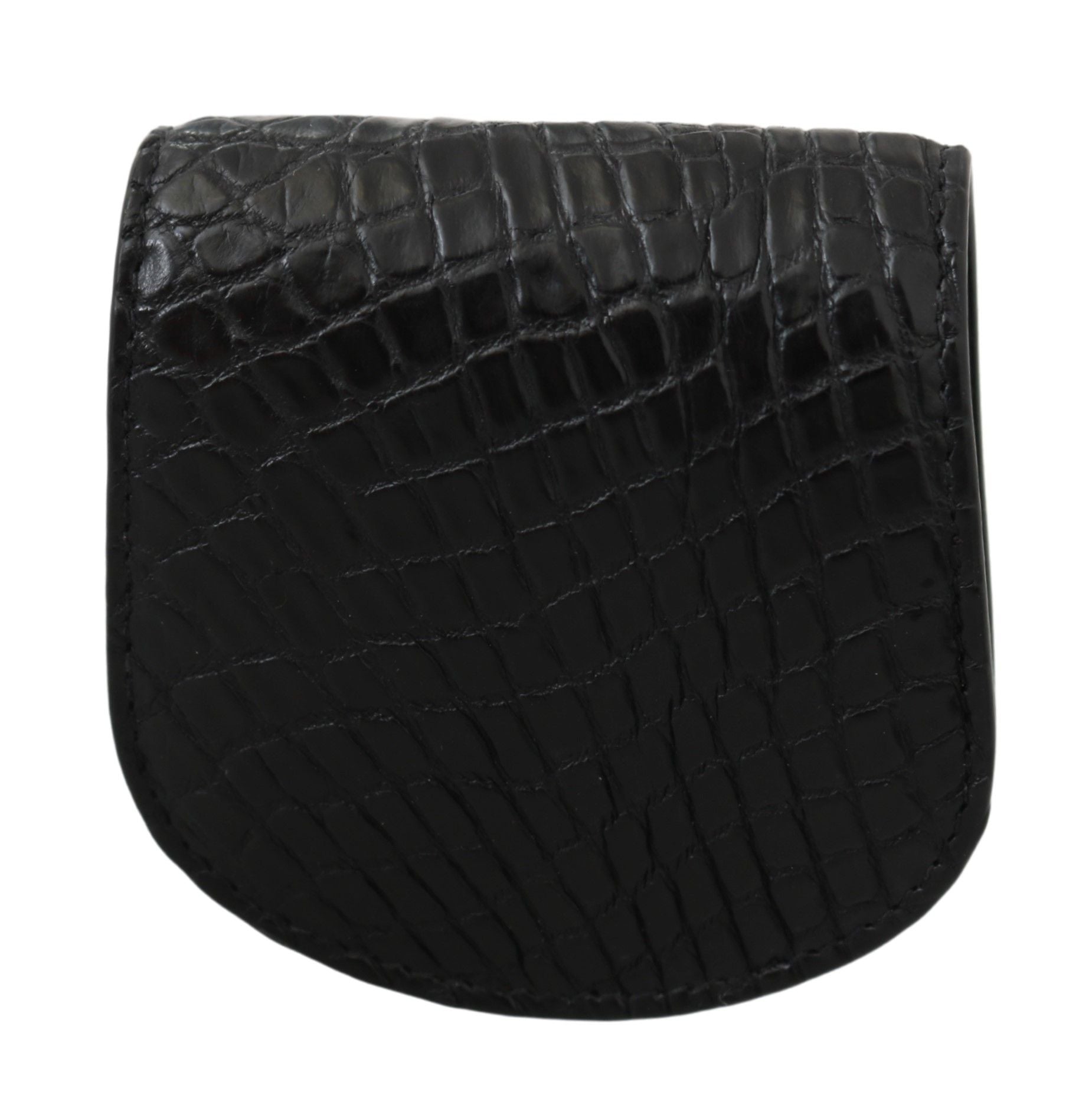 Dolce & Gabbana Sleek Black Leather Coin Case Wallet - ACCEXO