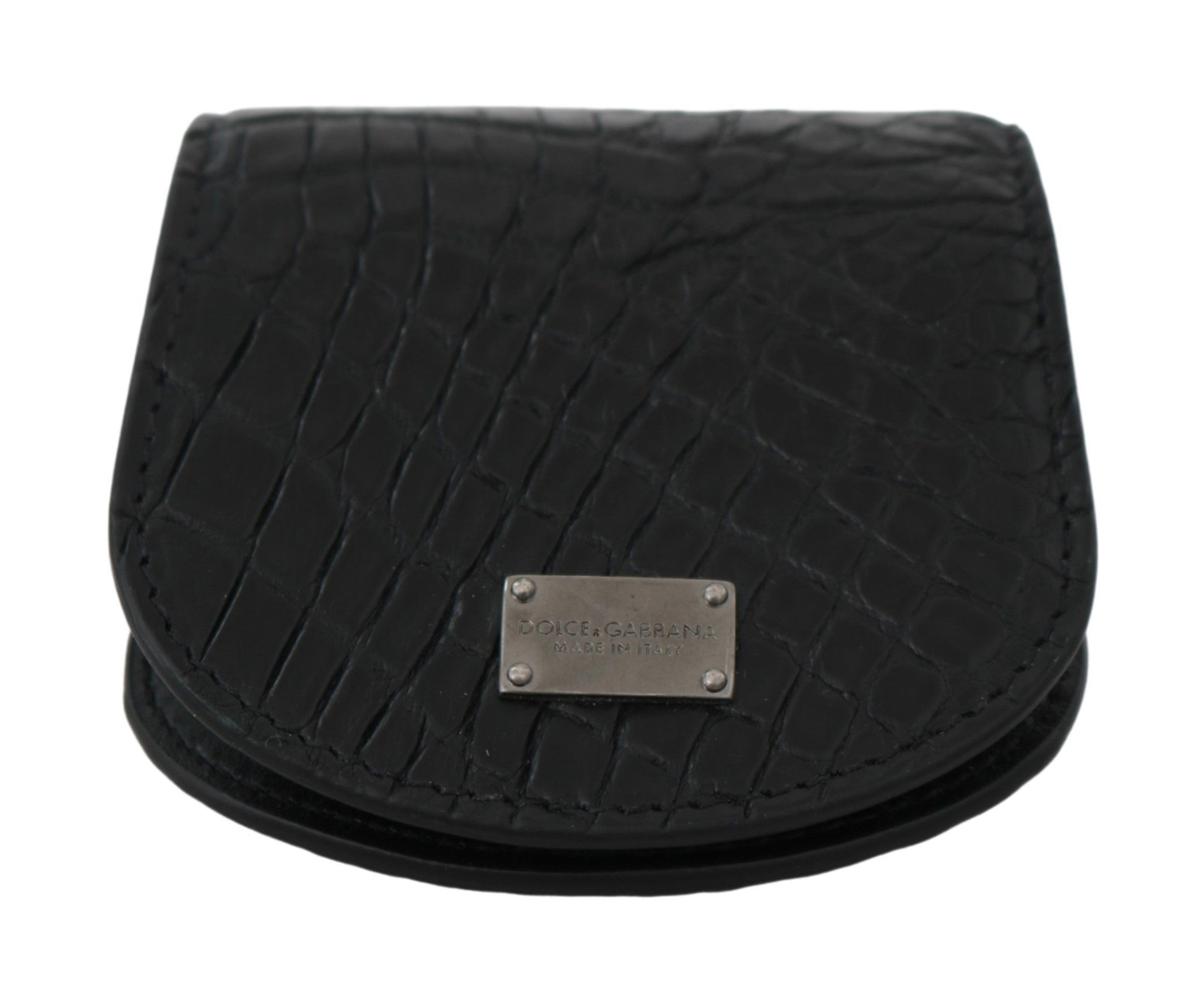 Dolce & Gabbana Sleek Black Leather Coin Case Wallet - ACCEXO