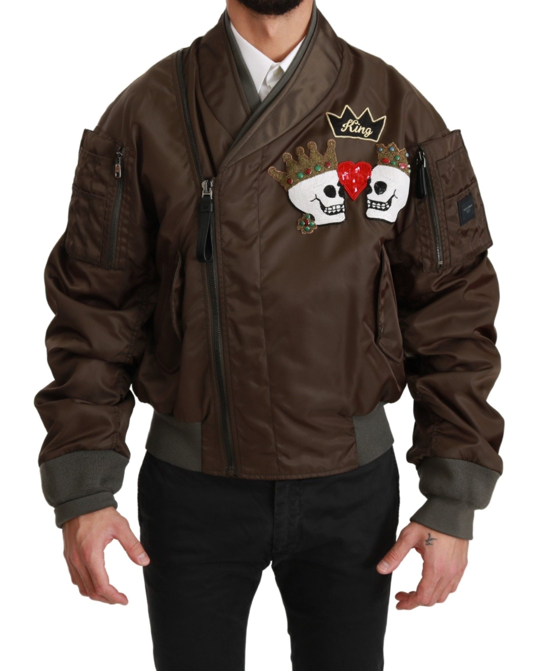 Dolce & Gabbana Sequined Double-Breasted Bomber Jacket - ACCEXO