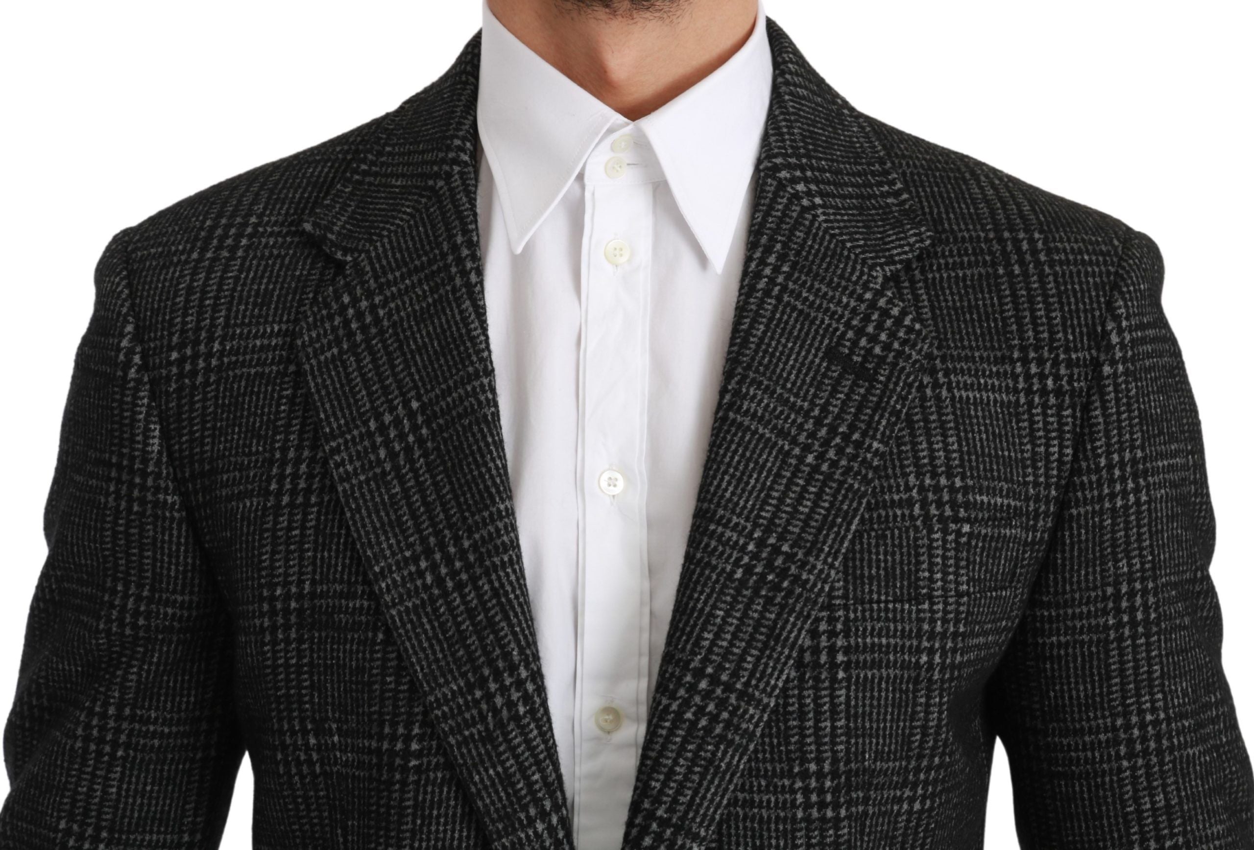 Dolce & Gabbana Elegant Gray Plaid Slim Fit Blazer - ACCEXO