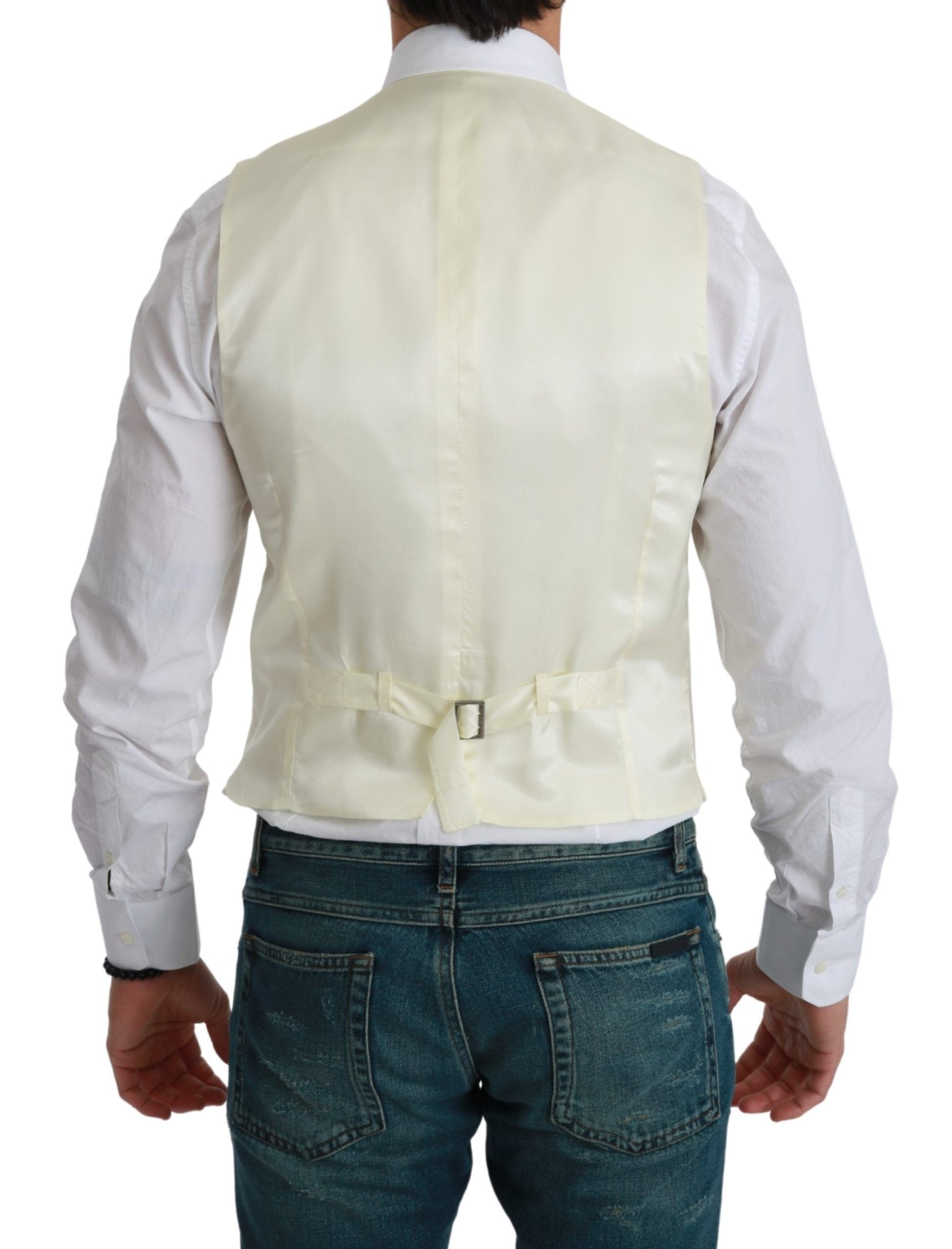 Dolce & Gabbana Elegant Cream Wool Dress Vest - ACCEXO