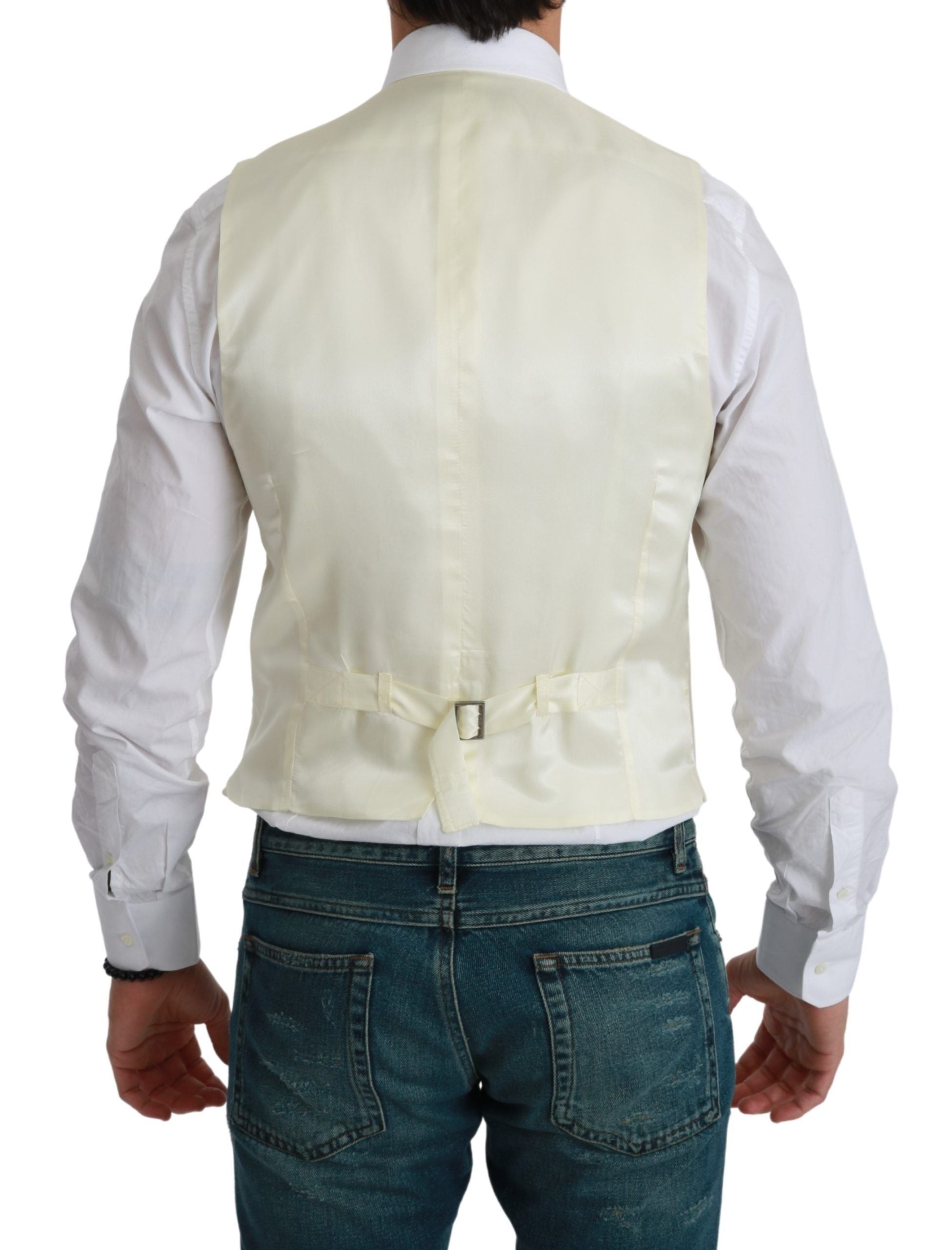 Dolce & Gabbana Elegant Cream Wool Dress Vest - ACCEXO