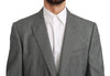 Dolce & Gabbana Elegant Gray Fantasy Pattern Slim Fit Blazer