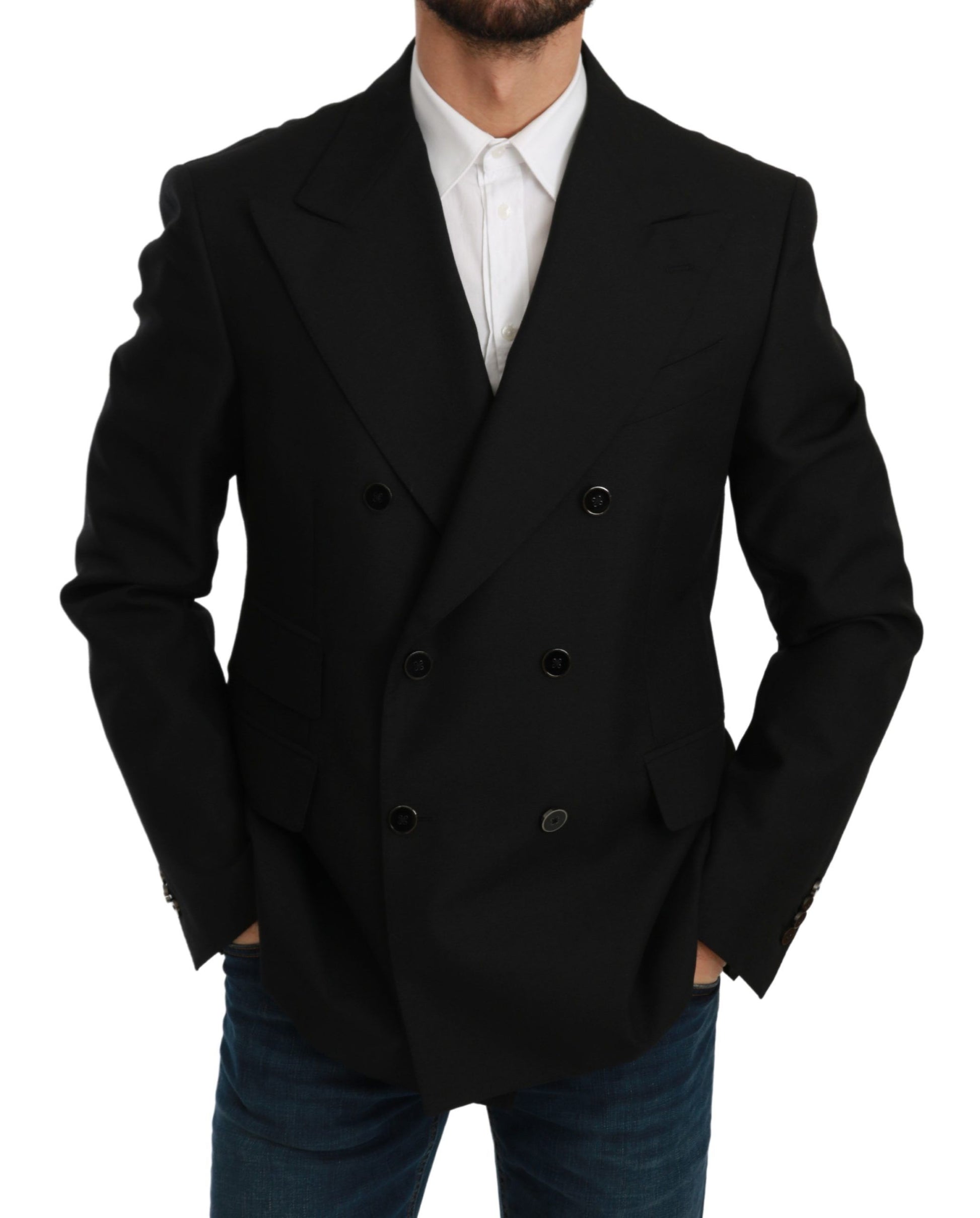 Dolce & Gabbana Elegant Black Slim Fit Formal Blazer - ACCEXO