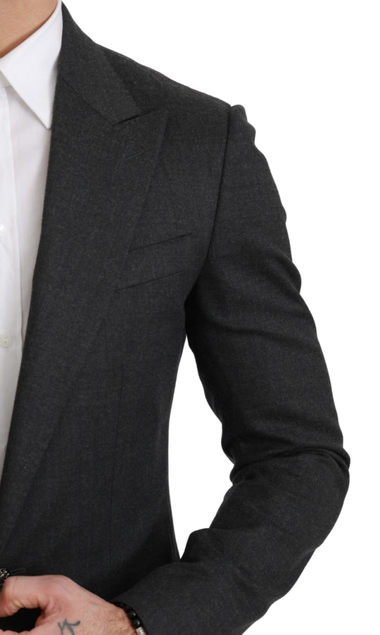 Dolce & Gabbana Elegant Gray Slim Fit Formal Blazer