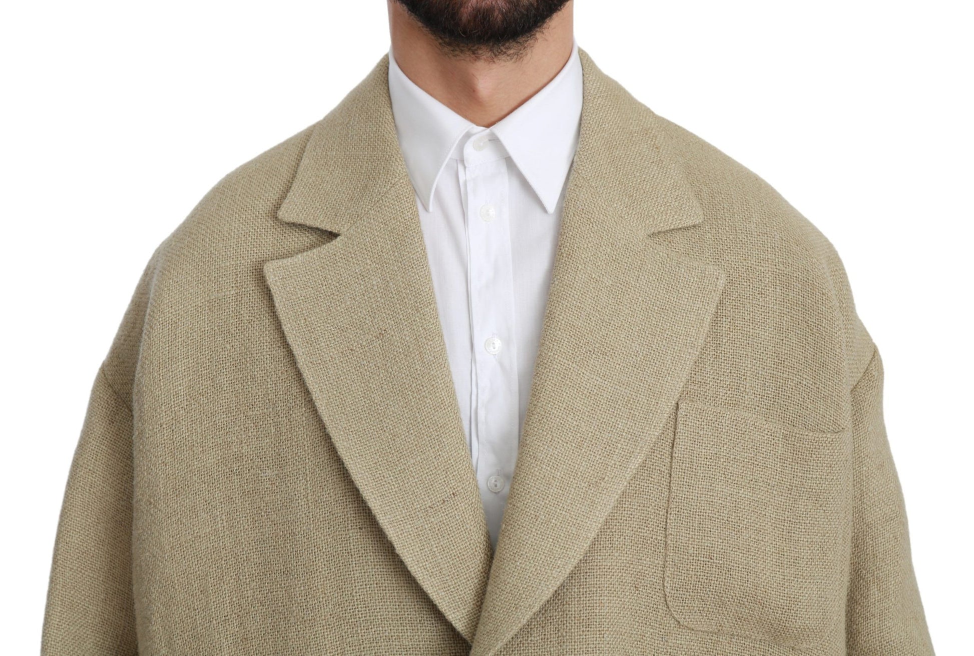 Dolce & Gabbana Chic Beige Jute Single-Breasted Blazer - ACCEXO