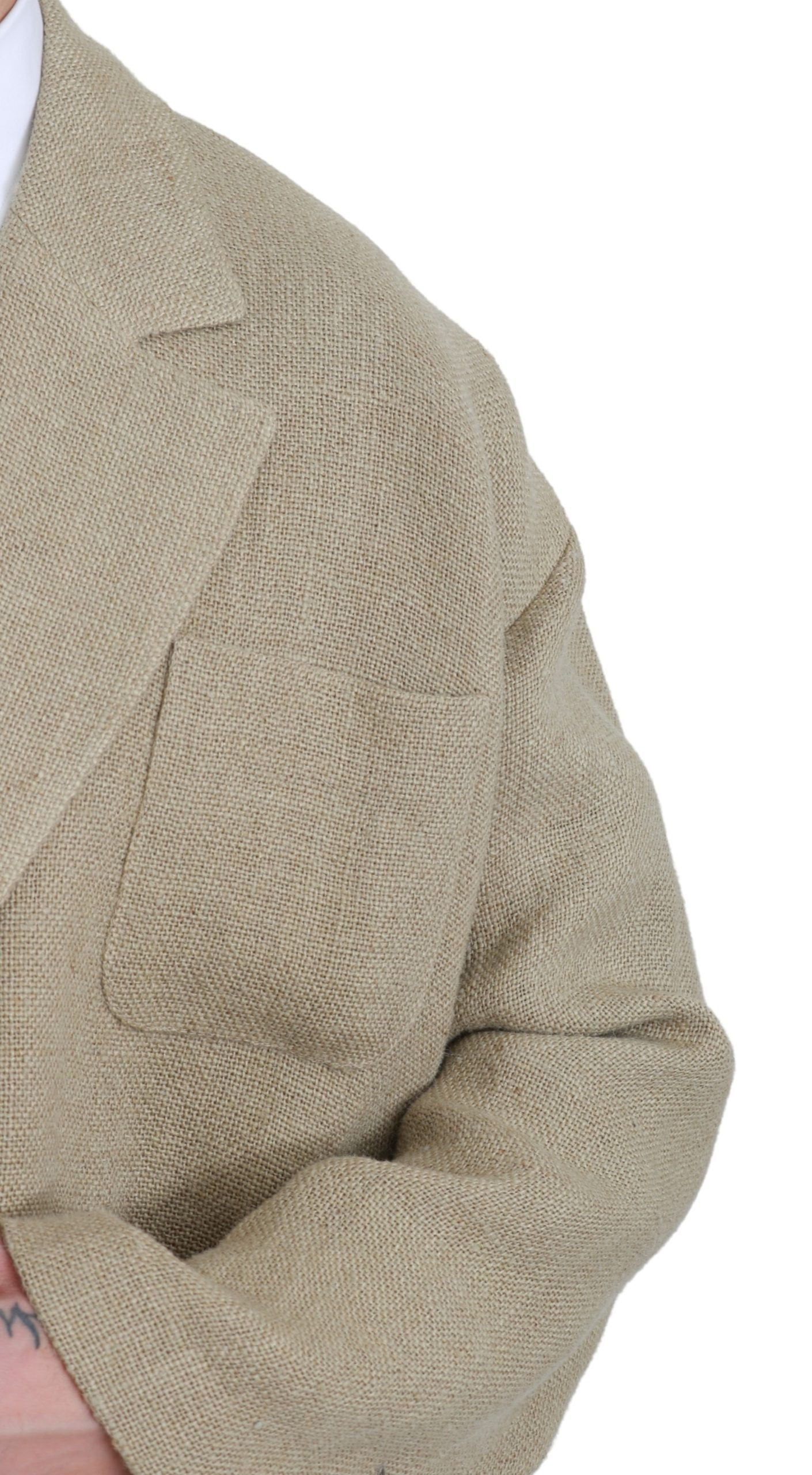 Dolce & Gabbana Chic Beige Jute Single-Breasted Blazer - ACCEXO