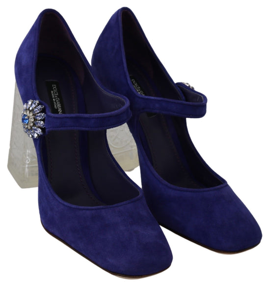 Dolce & Gabbana Elegant Purple Suede Mary Janes Pumps