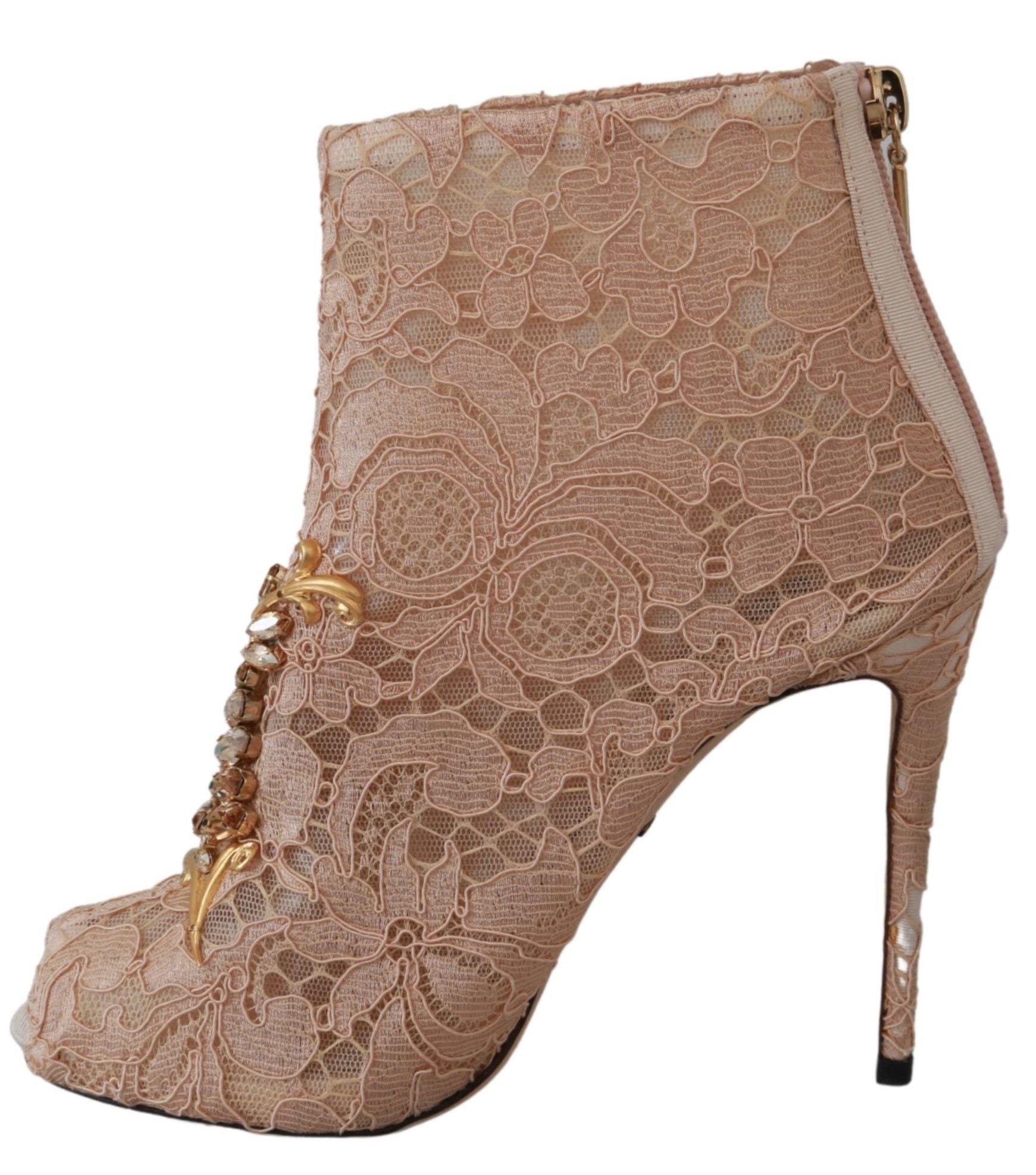 Dolce & Gabbana Elegant Lace Stilettos with Crystal Accents - ACCEXO