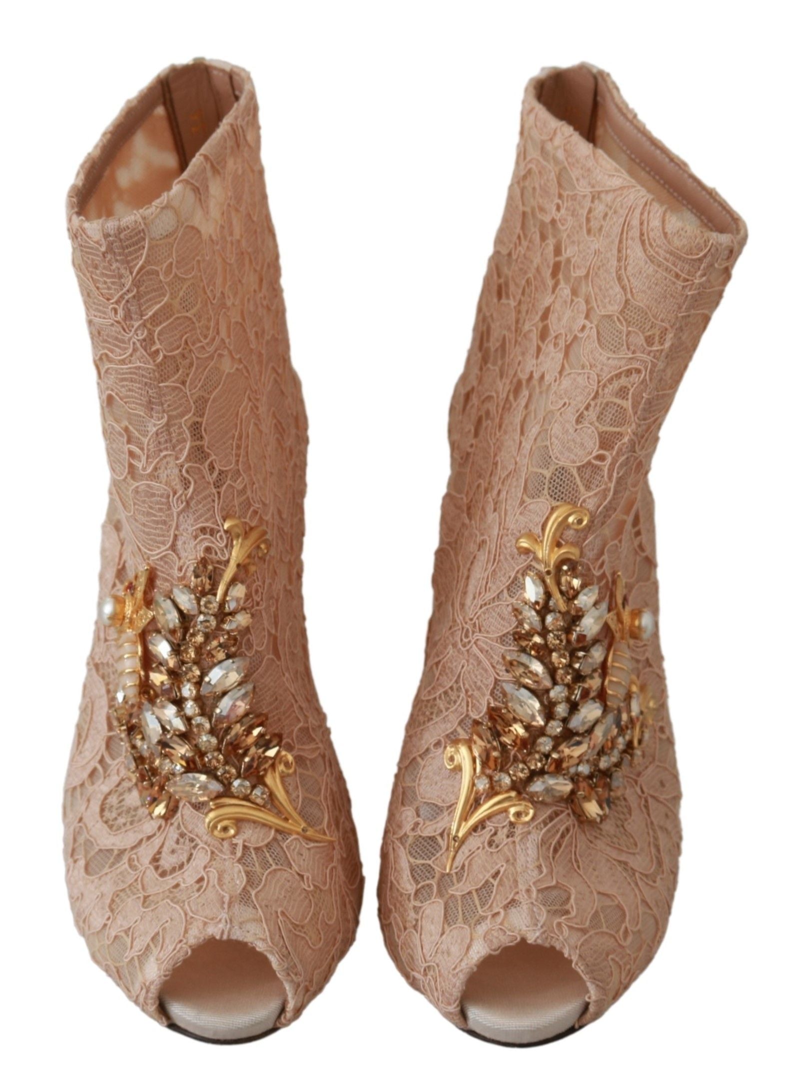 Dolce & Gabbana Elegant Lace Stilettos with Crystal Accents - ACCEXO
