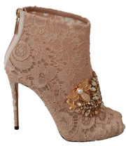Dolce & Gabbana Elegant Lace Stilettos with Crystal Accents - ACCEXO
