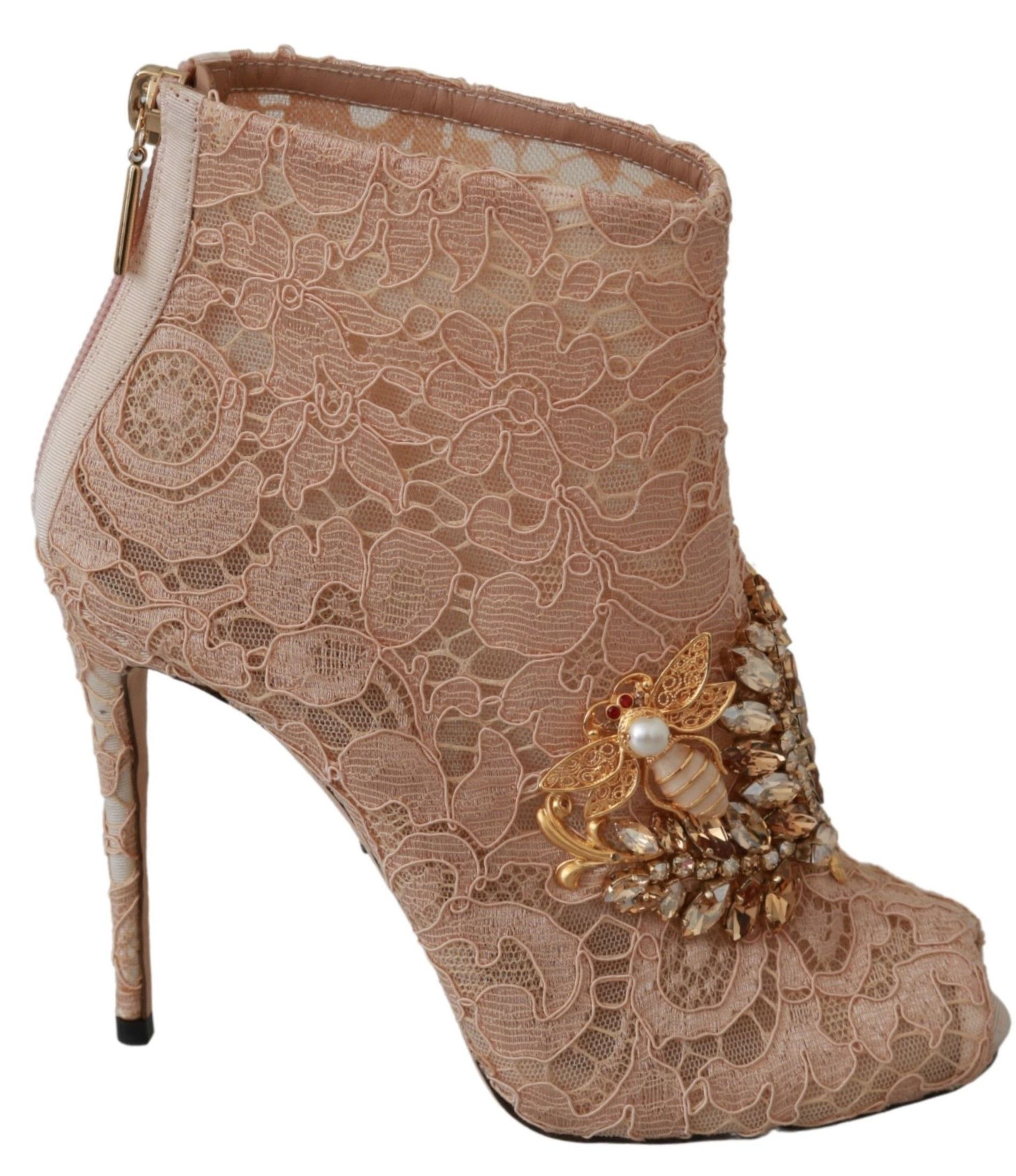 Dolce & Gabbana Elegant Lace Stilettos with Crystal Accents - ACCEXO