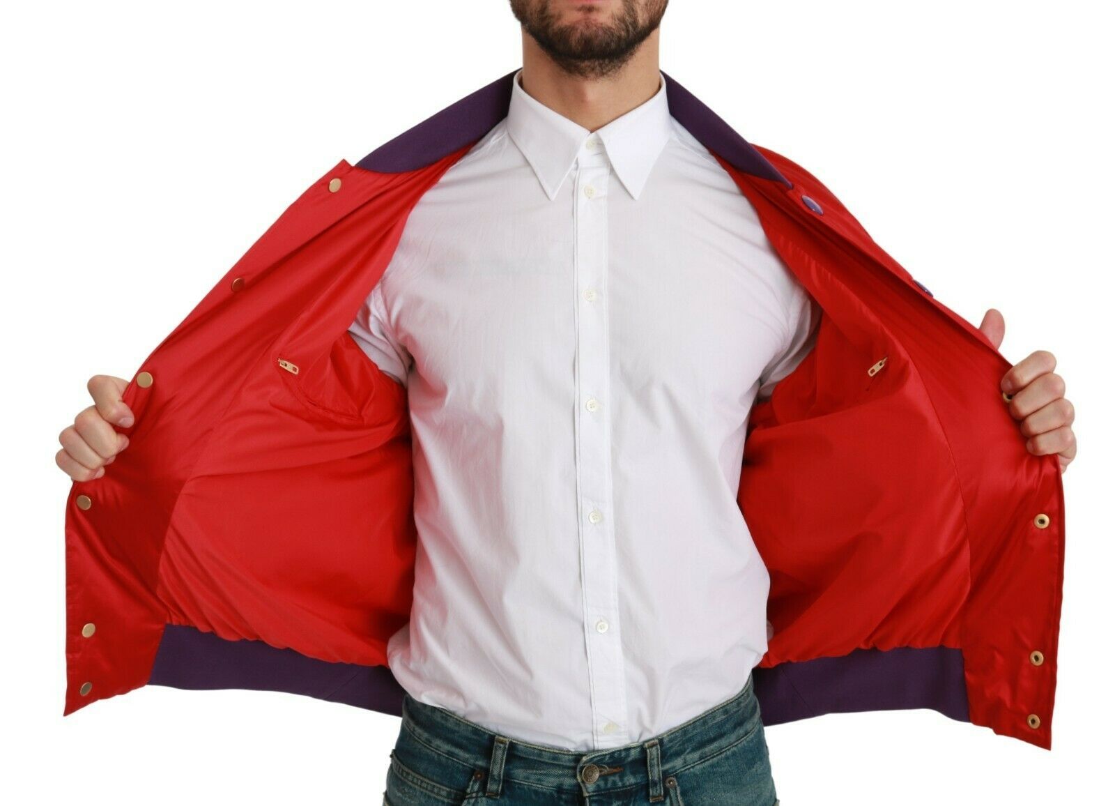 Dolce & Gabbana Vibrant Red Bomber Jacket with Multicolor Motif - ACCEXO