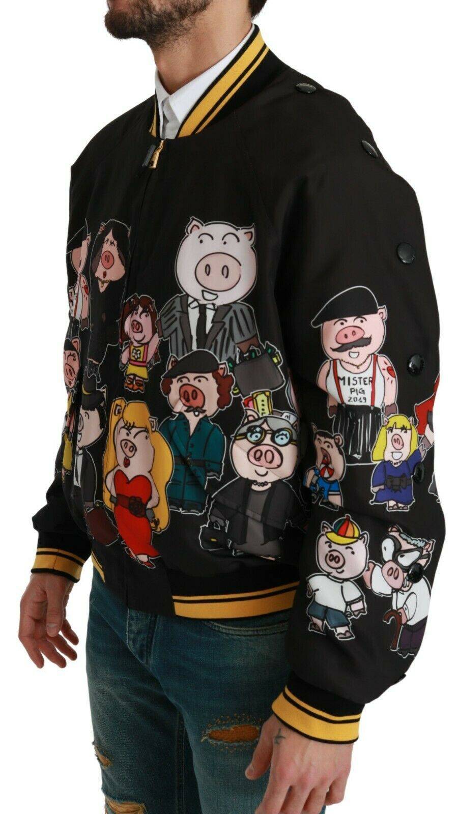 Dolce & Gabbana Multicolor Motive Bomber Style Jacket - ACCEXO