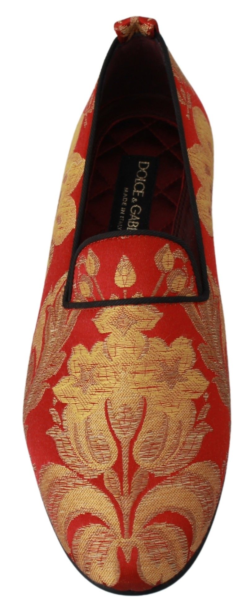 Dolce & Gabbana Rose Gold Brocade Loafers Slide Flats - ACCEXO