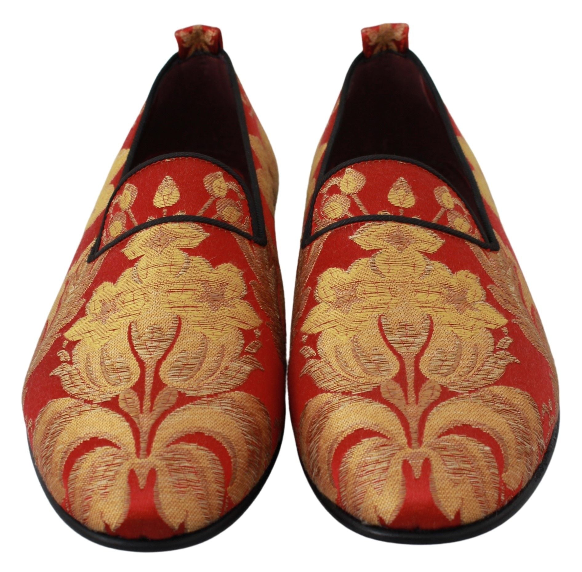 Dolce & Gabbana Rose Gold Brocade Loafers Slide Flats - ACCEXO