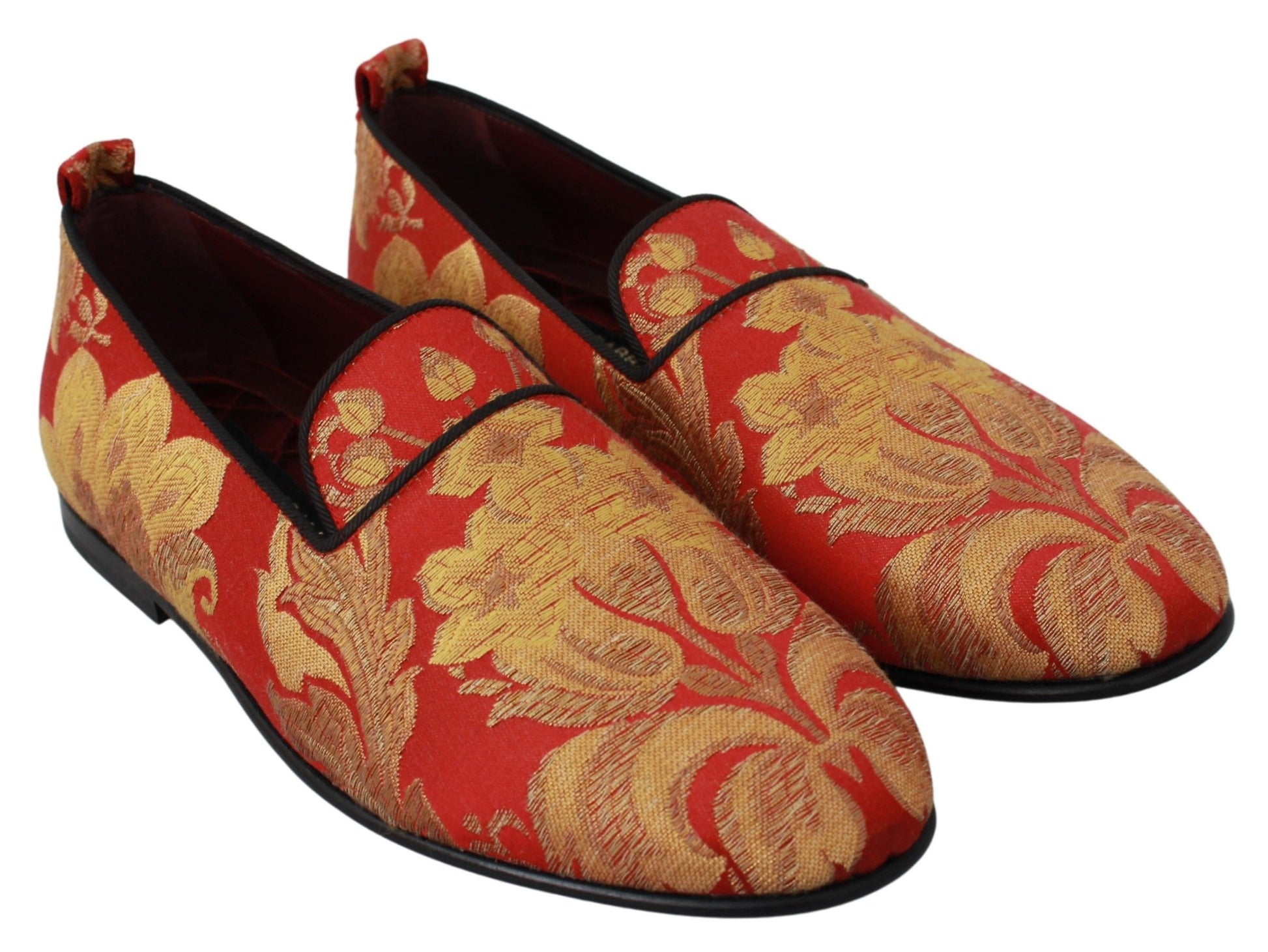 Dolce & Gabbana Rose Gold Brocade Loafers Slide Flats - ACCEXO